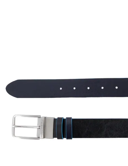 Herren-Wendegürtel aus Leder Piquadro Blue Square, schwarz-blau