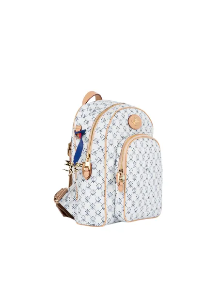 Piero Guidi Monogram women's backpack, white-blue