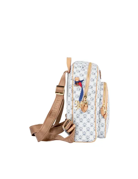 Piero Guidi Monogram women's backpack, white-blue