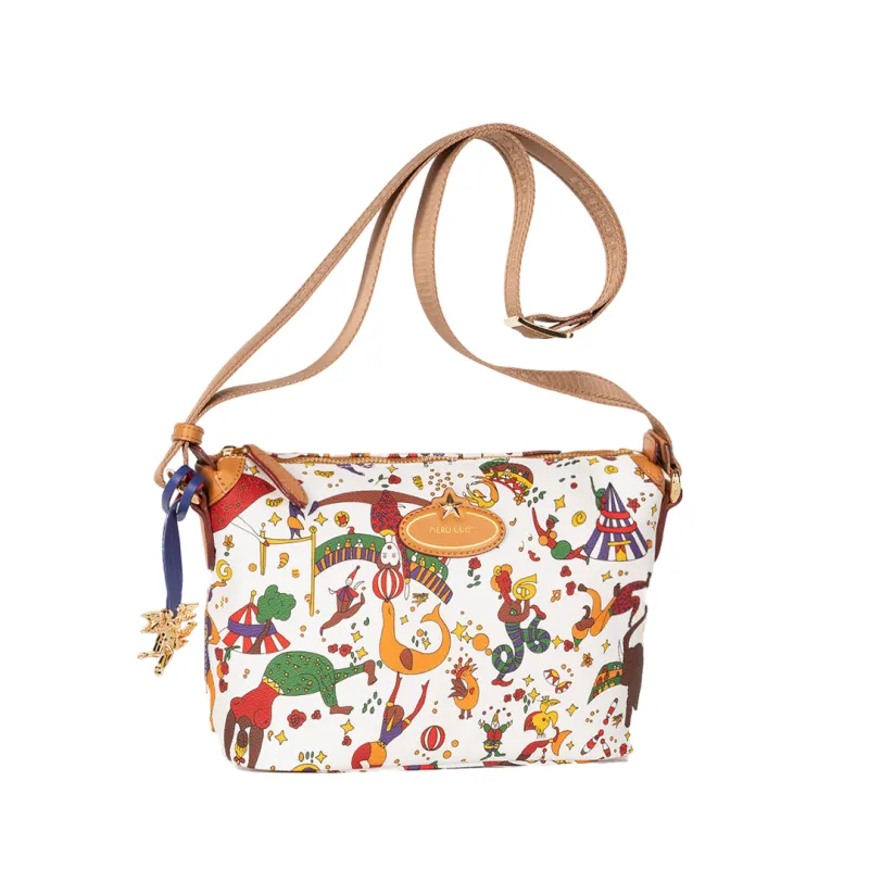 Piero Guidi Magic Circus cross body bag with zip fastening white biscuit
