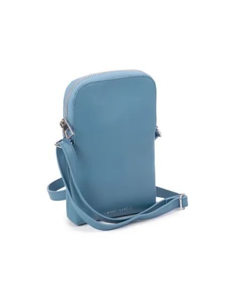 Phone holder with shoulder strap, light blue