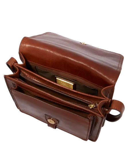 Borsa a tracolla con patta The Bridge Story, marrone