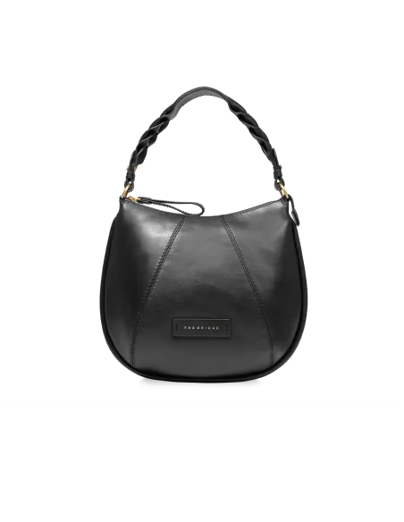 Mittlere Leder- Schultertasche The Bridge Brigida, schwarz