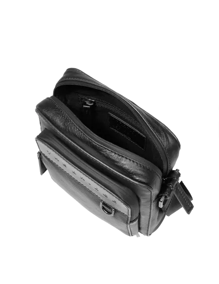 Borsello piccolo in pelle The Bridge Damiano, nero
