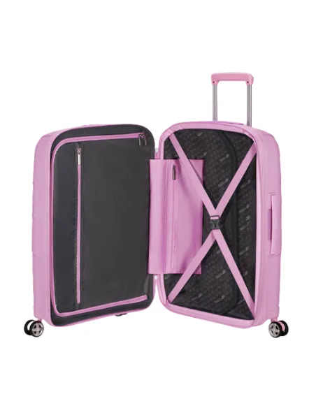 American Tourister Starvibe Medium expandable trolley, metallic pastel lavender