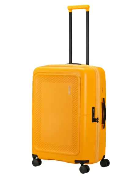 Mittlerer Polypropylen-Trolley American Tourister DashPop, golden yellow