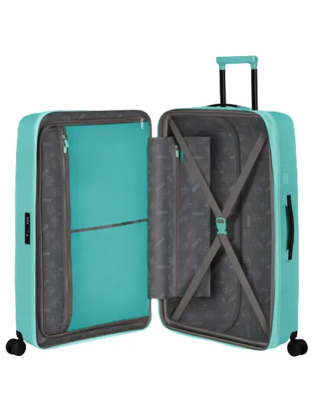 American Tourister DashPop large trolley, aqua sky