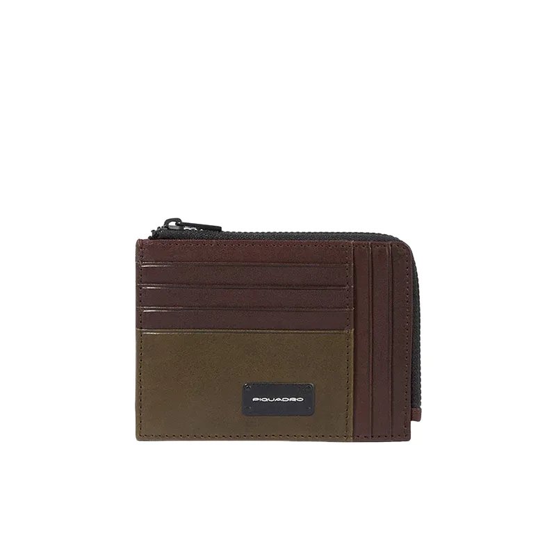 Zipped coin pouch with document and credit card...