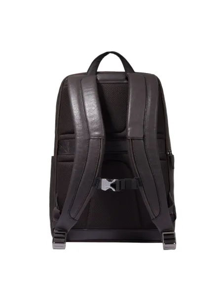 Zaino porta pc da 14 con protezioni antiurto Piquadro Black Square, marrone scuro