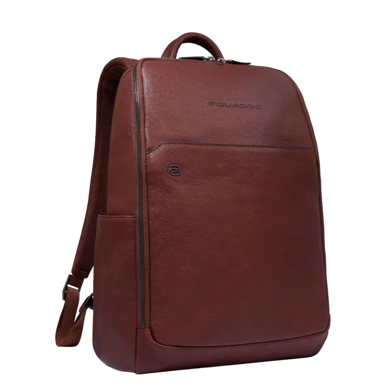 Piquadro Black Square 15.6" laptop leather backpack, brown 2