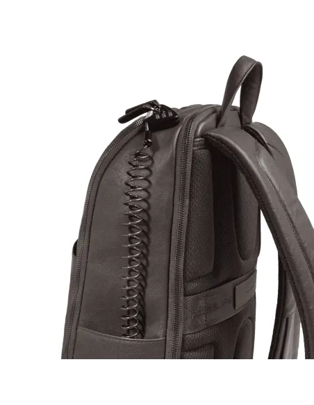 Piquadro Black Square 15,6" Laptop-Rucksack aus Leder, schwarz