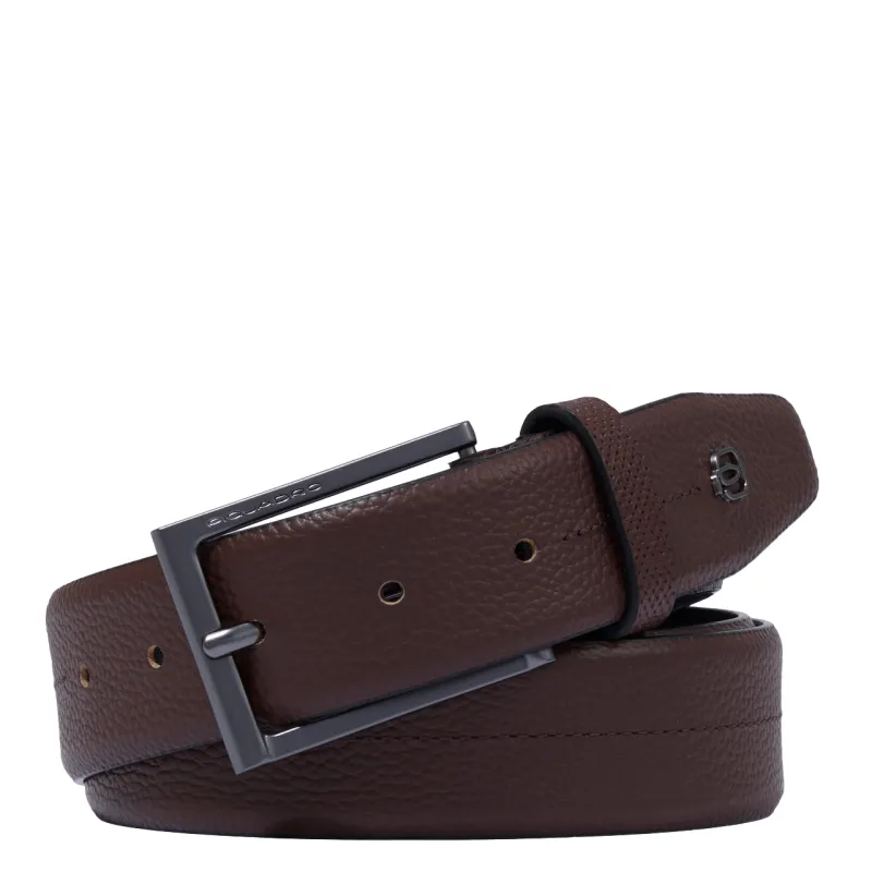 Piquadro Hedley men's leather belt, dark brown