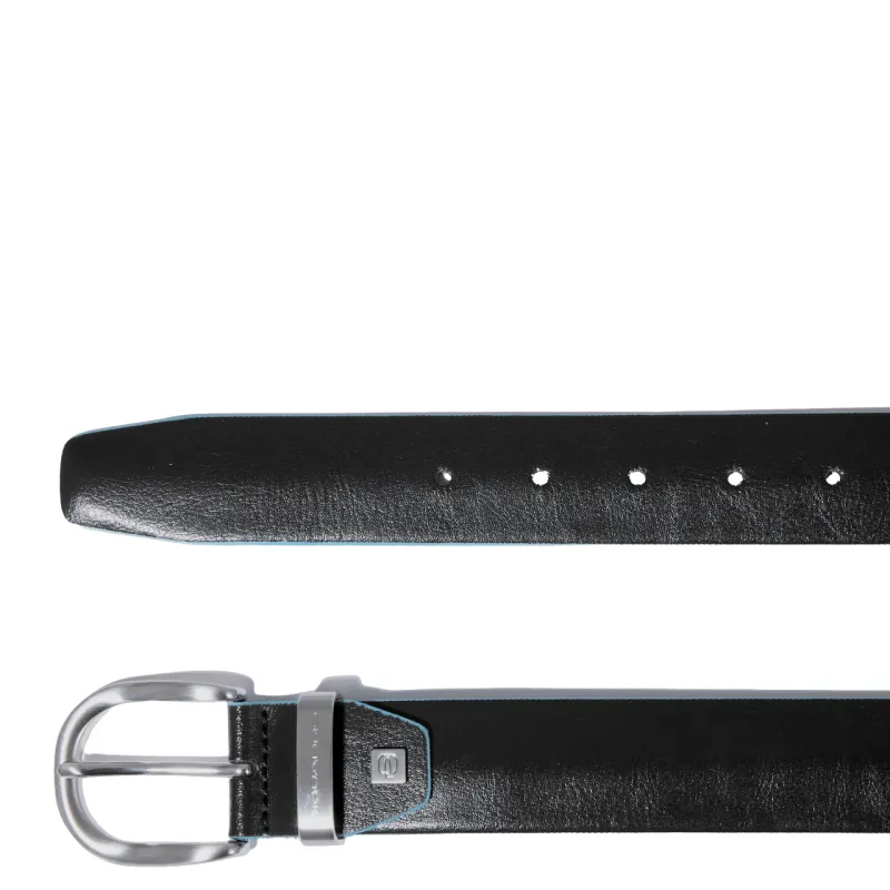 Cintura Piquadro in pelle Blue Square, nera