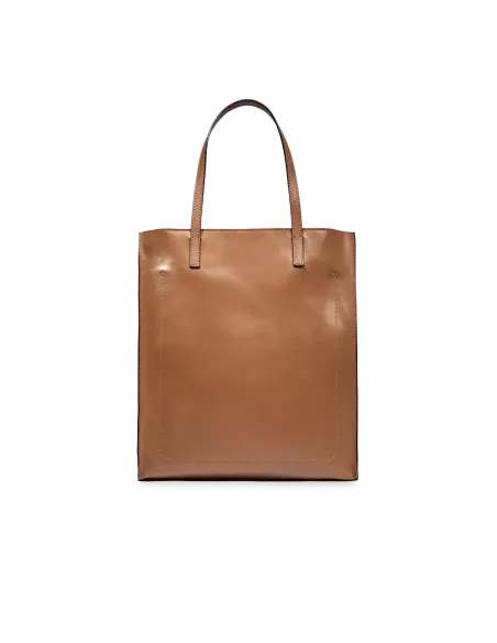 Shopping verticale con chiusura con zip The Bridge Mirra, tortora