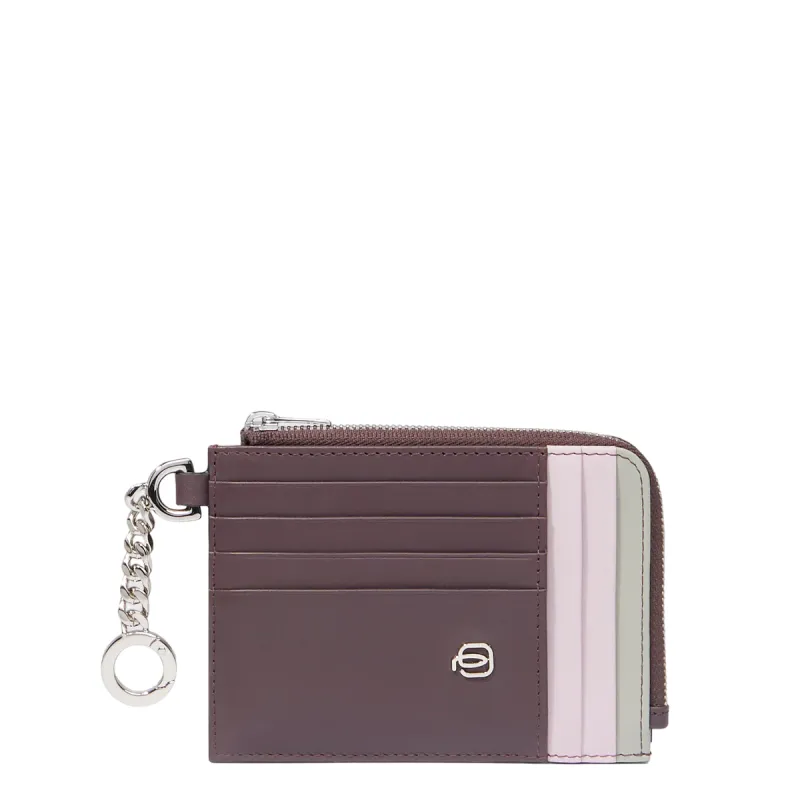 Piquadro Circle Zippered coin pouch with credit card...