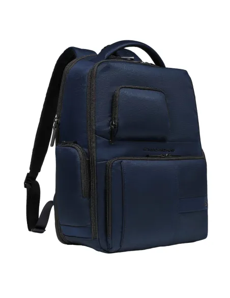 Piquadro Wollem Expandable, laptop and iPad®Pro 12,9" backpack with USB ports, blue