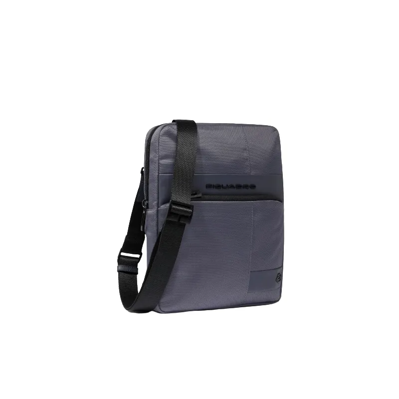Piquadro Wollem iPad® crossbody bag in fabric, avio 2