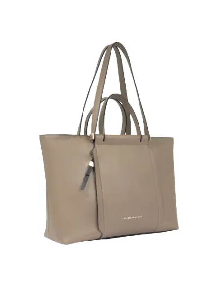 Shopping Piquadro Circle con porta pc, tortora