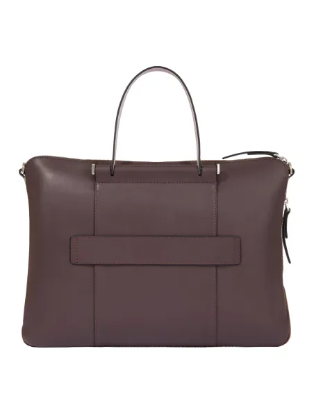 Piquadro Circle Expandable slim leather briefcase, dark violet