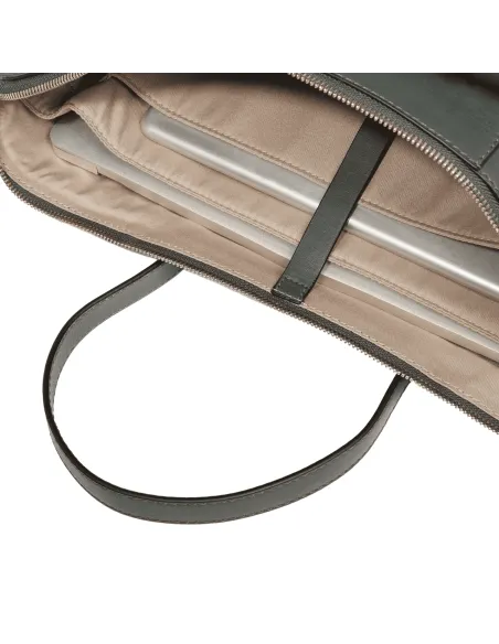 Piquadro Circle Expandierbare schlanke Leder Aktentasche, Dunkelviolett