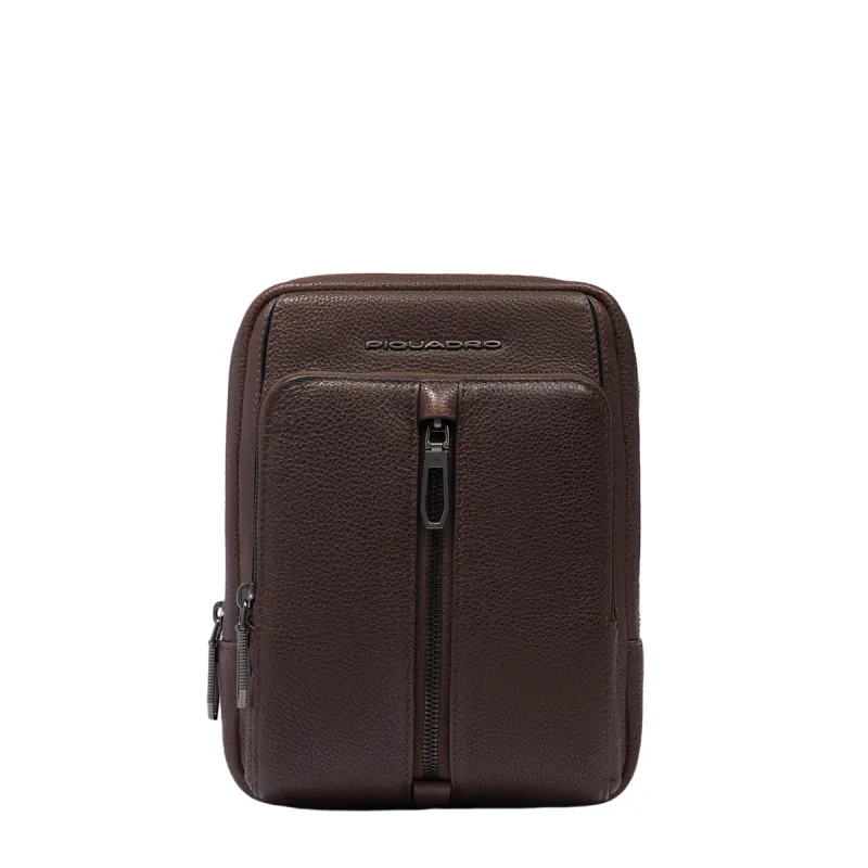 Borsello uomo in pelle porta iPad mini Piquadro Hedley, moro