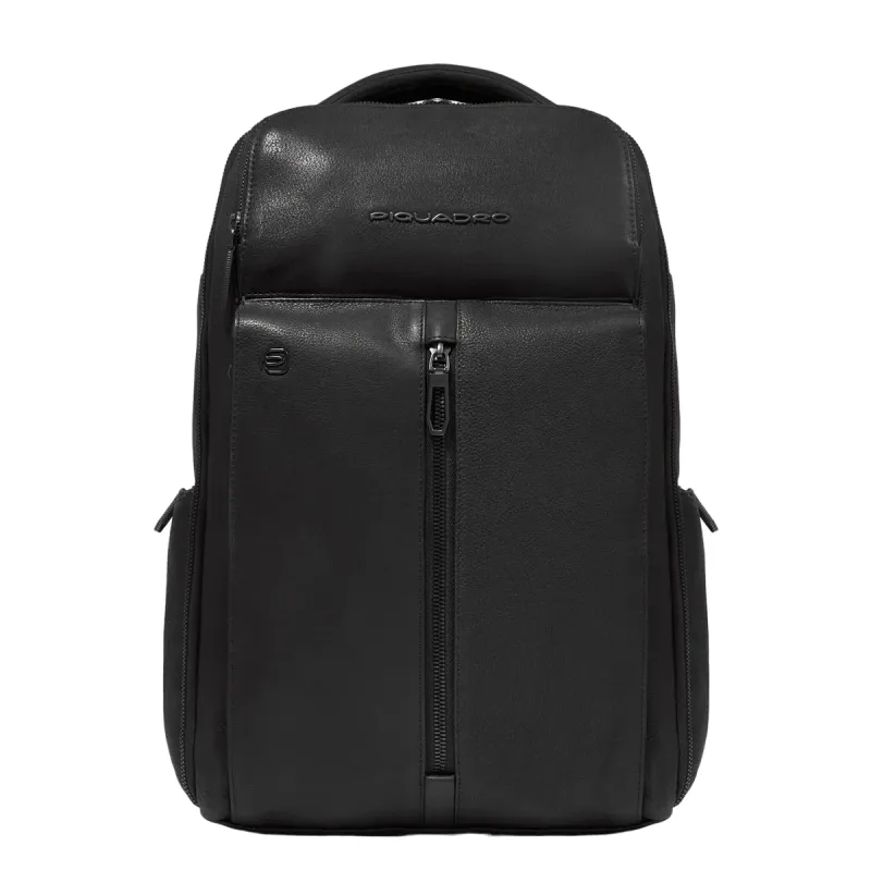 Piquadro Hedley 14" computer leather backpack, black