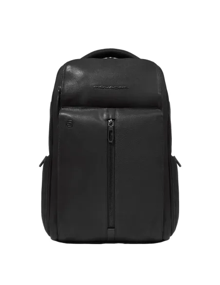 Piquadro Hedley 14" Computer-Rucksack aus Leder, schwarz