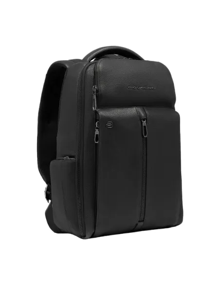 Piquadro Hedley 14" Computer-Rucksack aus Leder, schwarz