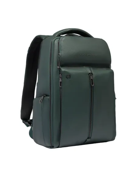 Piquadro Hedley 14" Computer-Rucksack aus Leder, grün