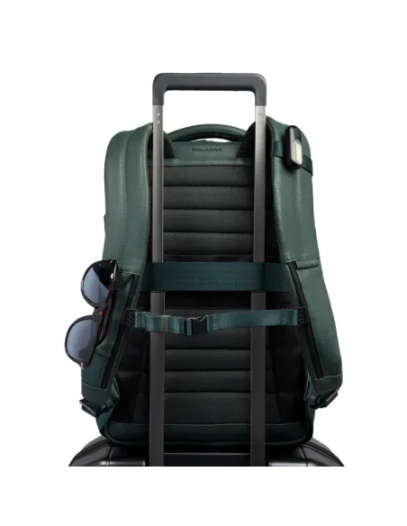Piquadro Hedley 14" Computer-Rucksack aus Leder, grün
