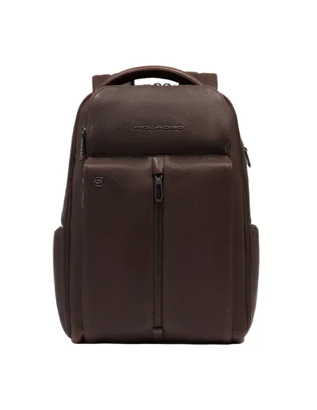 Zaino porta pc da 14 in pelle con cinghia sternale PQ Hedley, marrone scuro