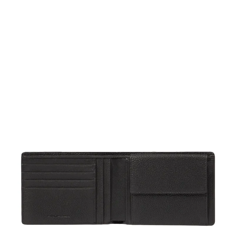 Piquadro Hedley men's wallet with coin pocket, black