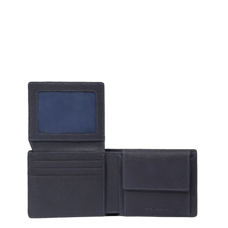 Piquadro Hedley Small leather wallet with coin purse and...