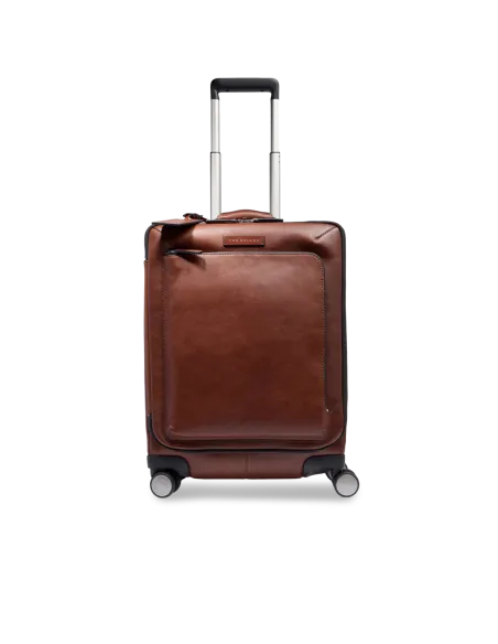 The Bridge Fabio leather carry-on trolley, brown