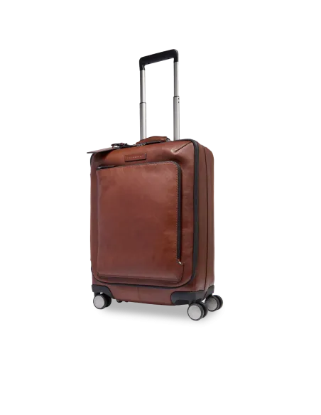 The Bridge Fabio leather carry-on trolley, brown