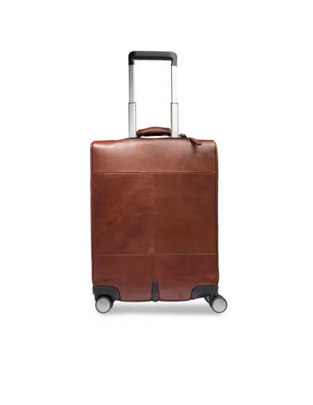 The Bridge Fabio leather carry-on trolley, brown