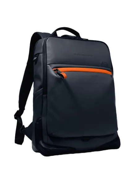 Zaino porta pc da 15,6 a due scomparti con cinghia pettorale Piquadro C2OW, BLU