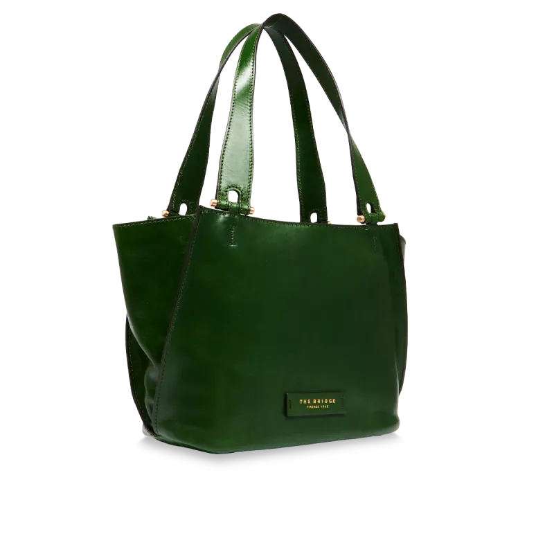The Bridge Febe shopping bag with zip closure, English green 2