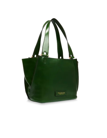 Shopping in pelle The Bridge Febe, verde inglese