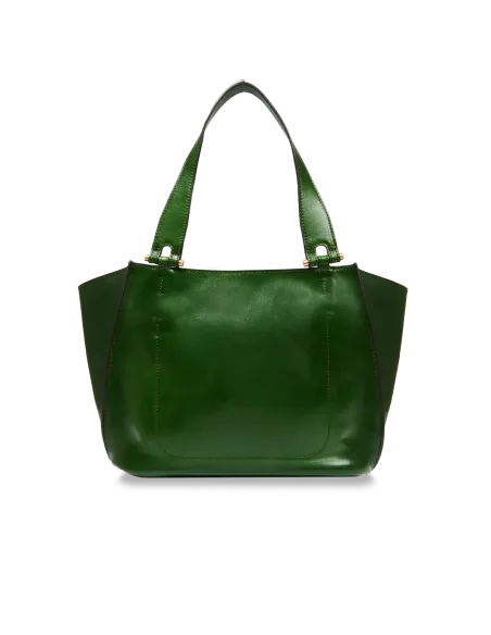 The Bridge Febe shopping bag with zip closure, English green