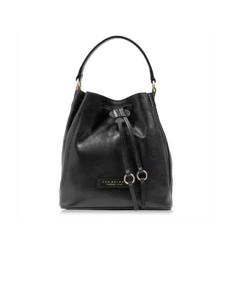 Mittlere Eimertasche für Frauen The Bridge Fiammetta, schwarz