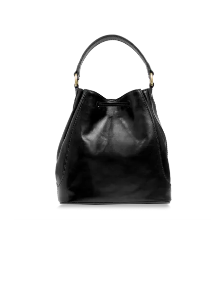 Mittlere Eimertasche für Frauen The Bridge Fiammetta, schwarz