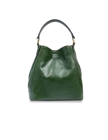 Mittlere Eimertasche für Frauen The Bridge Fiammetta, englisches Grün