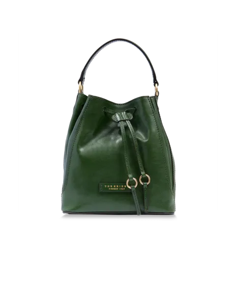Mittlere Eimertasche für Frauen The Bridge Fiammetta, englisches Grün