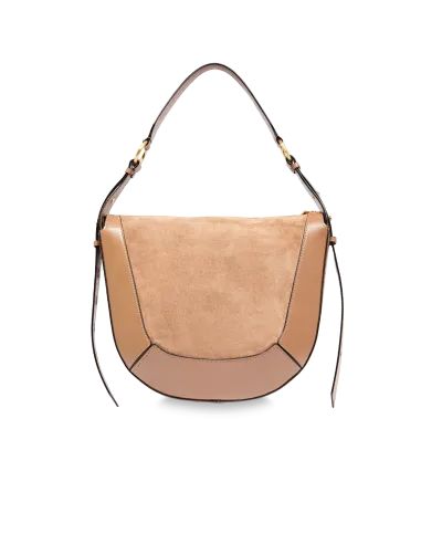 Borsa donna media in pelle e camoscio...