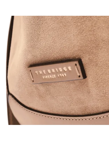 Borsa donna media in pelle e camoscio...