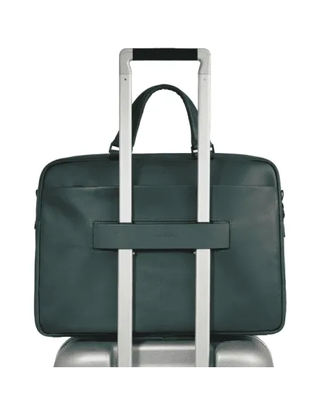 Piquadro Liko 15.6 computer portfolio briefcase with two handles, black