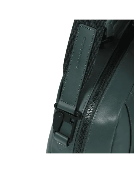 Cartella Piquadro Liko in pelle e tessuto con porta pc da 15,6, nero