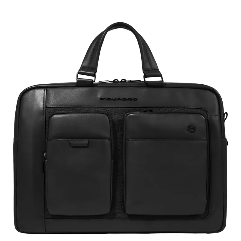 Piquadro Liko 15.6 computer portfolio briefcase with two...