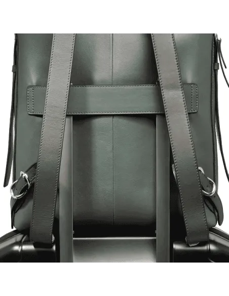 Piquadro Circle Damen-Laptop-Rucksack aus Leder, Dunkelgrün